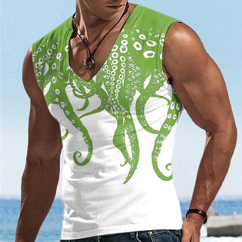Men's Haunted Octopus Horror Graphic Tee