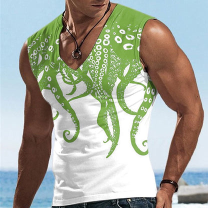 Men's Haunted Octopus Horror Graphic Tee
