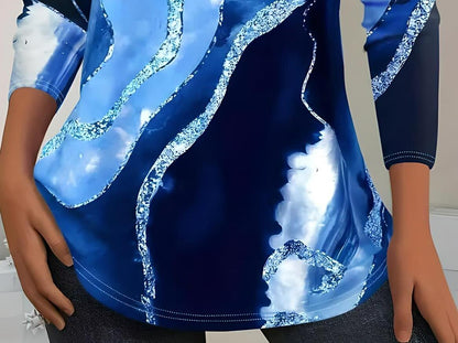 Women's Ombre Marble Art Graphic Tee
