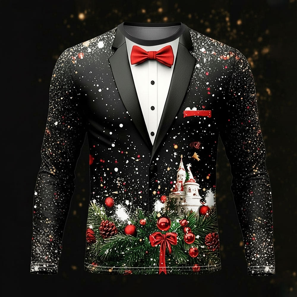 Men's Classic Black Christmas Tuxedo Tee