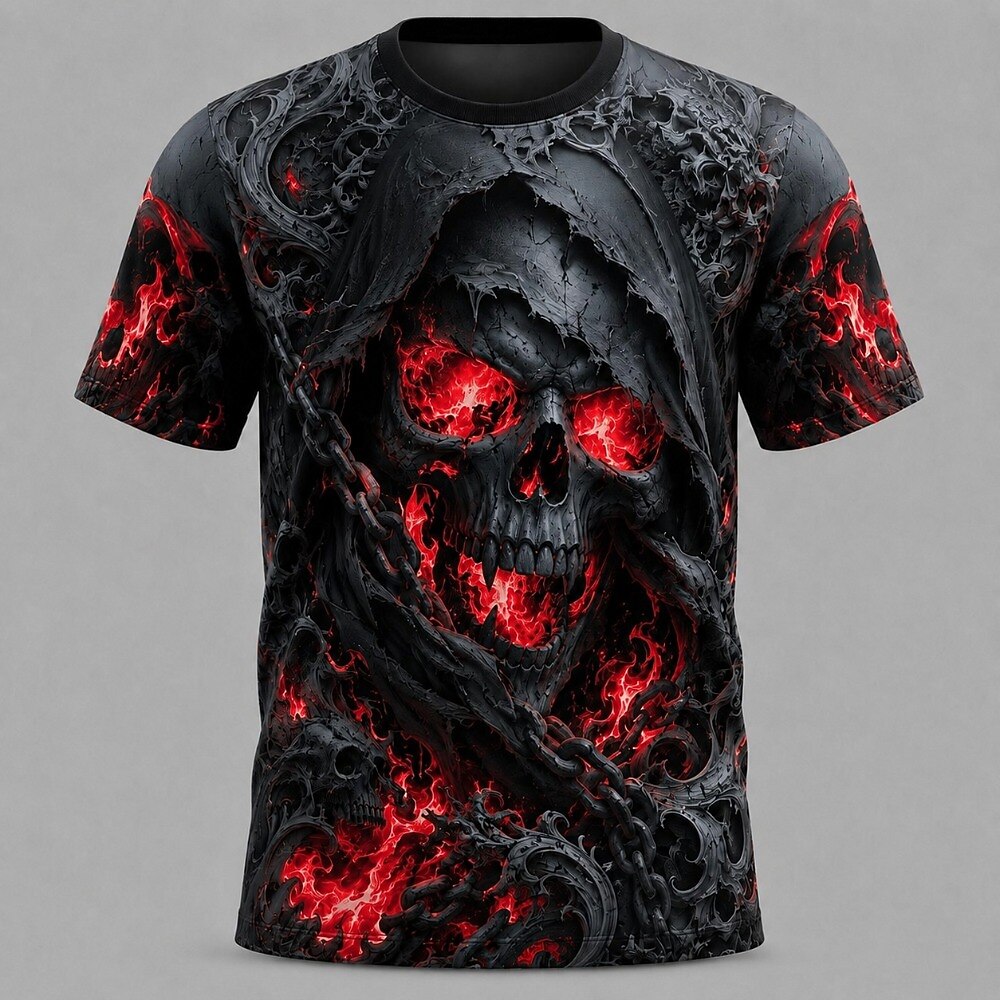 Men's Dark Skull Graphic Street Tee