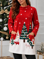 Christmas Tree Snowflake Long Sweatshirt