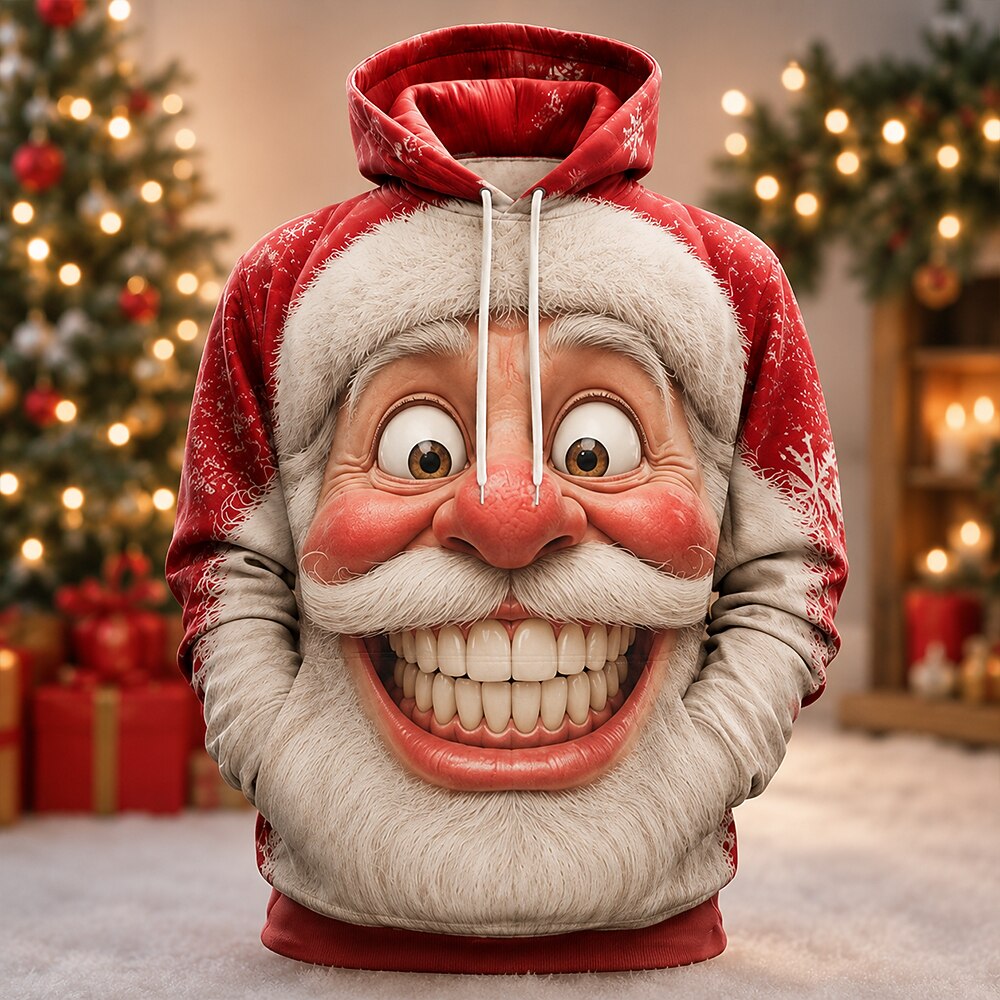 Santa Christmas Exaggerated Casual Hoodie