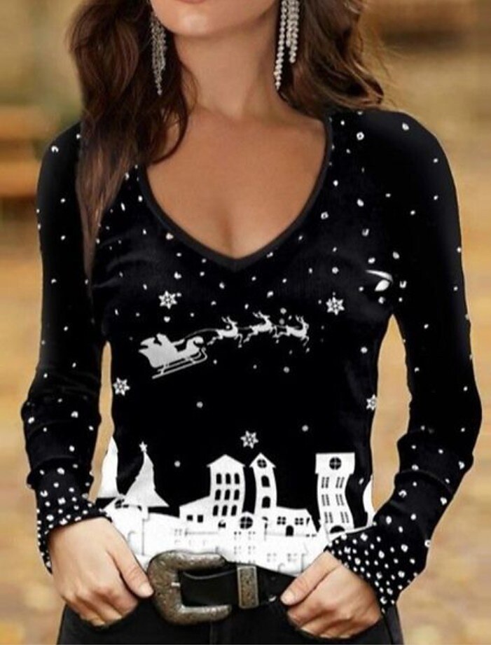 Women's Christmas Graphic Vintage Shirt
