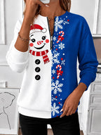 Christmas Abstract Graphic Zip Sweatshirt