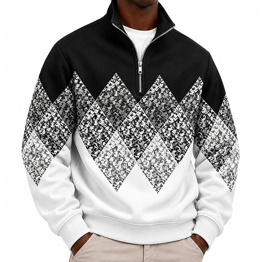 Vintage Geo Quarter Zipped Sweatshirt