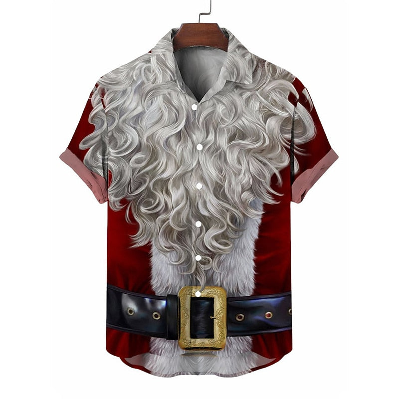 Christmas Santa Casual Short Sleeve Shirt