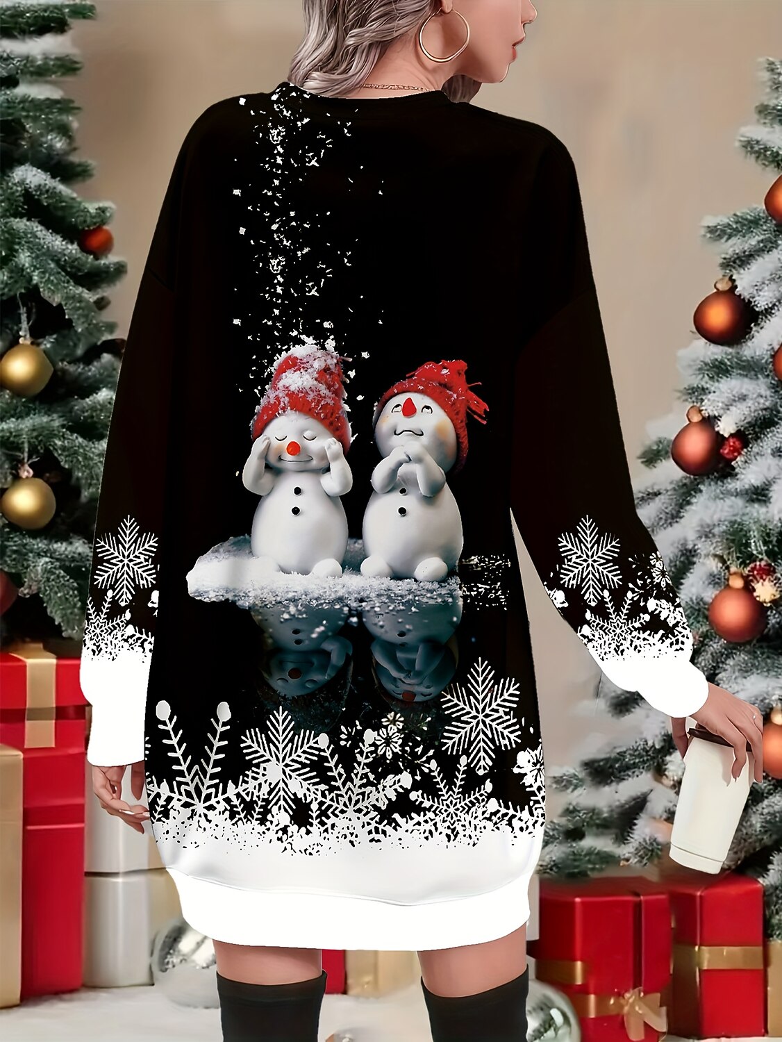 Women's Christmas Graphic Stylish Dress