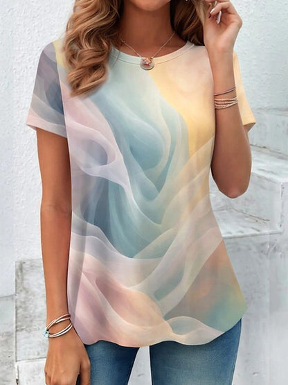 Women's Elegant Gradient Art Graphic Tee