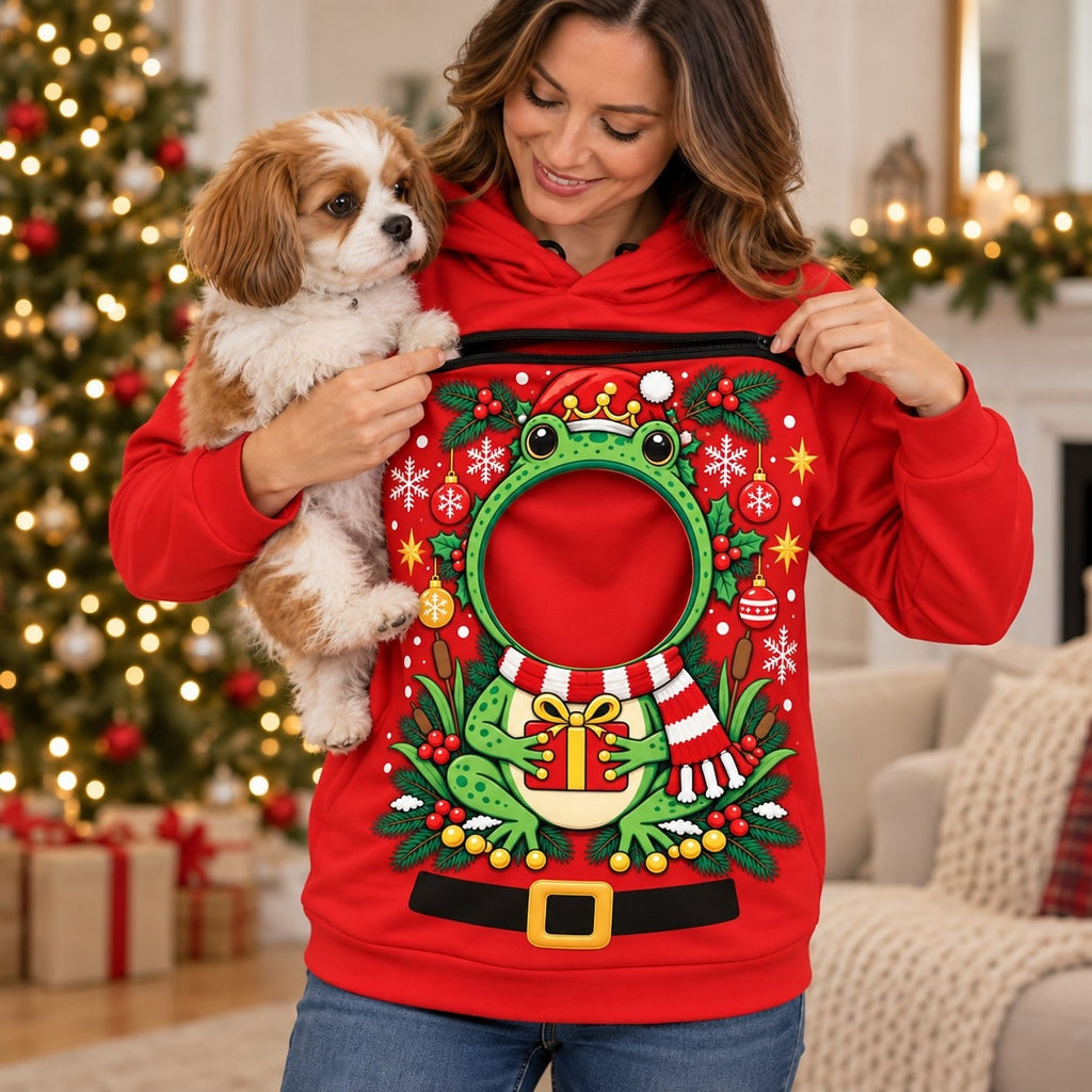 Funny Frog Pet Carrier Bonding Hoodie