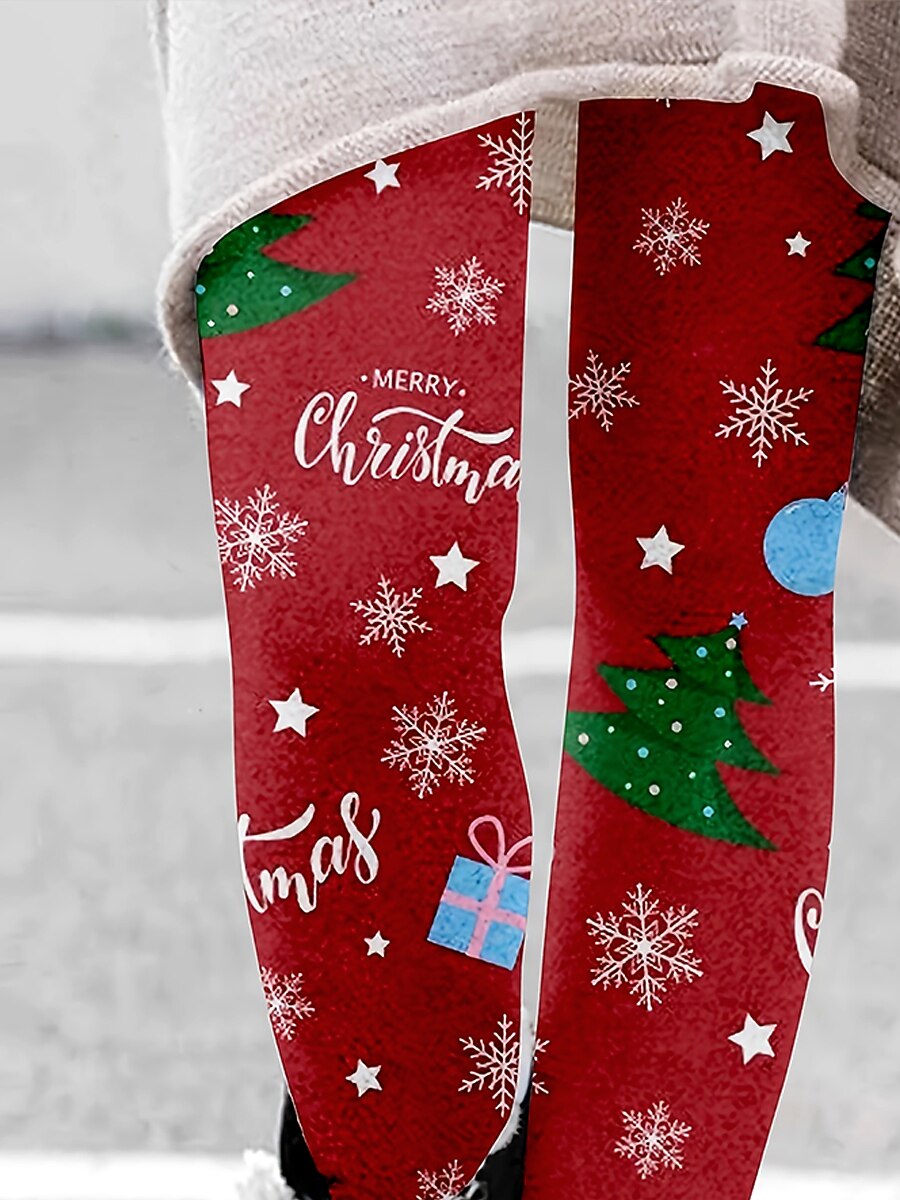 Natural Waist Christmas Tree Leggings