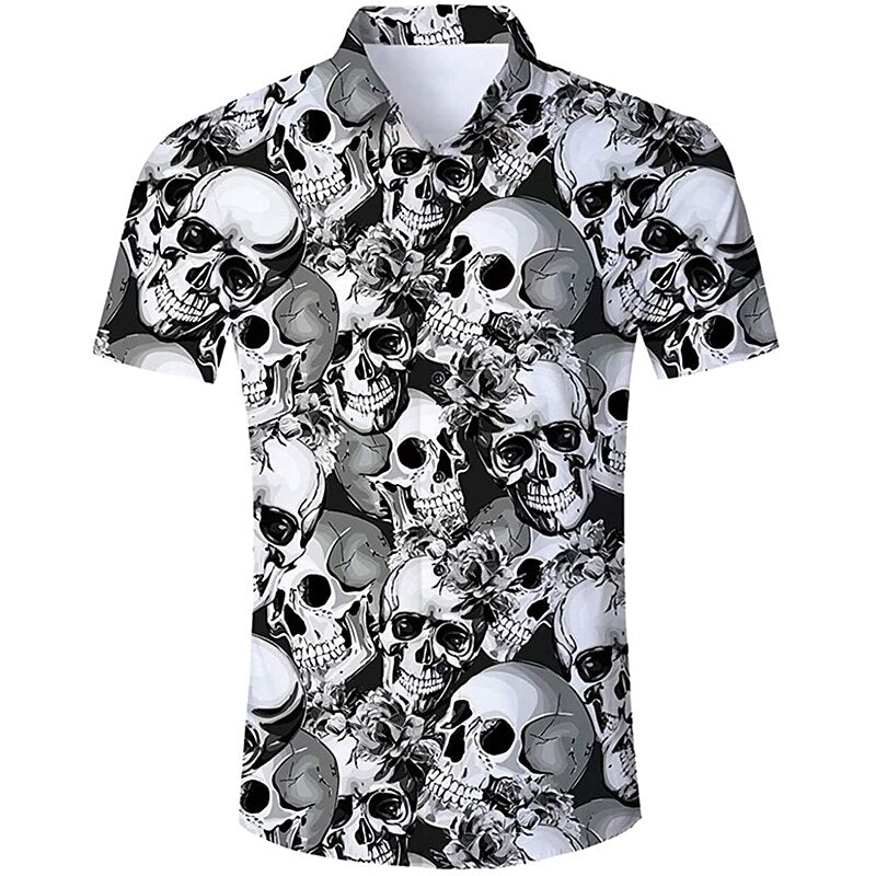 Men's Skull Punk Gothic Button Shirt