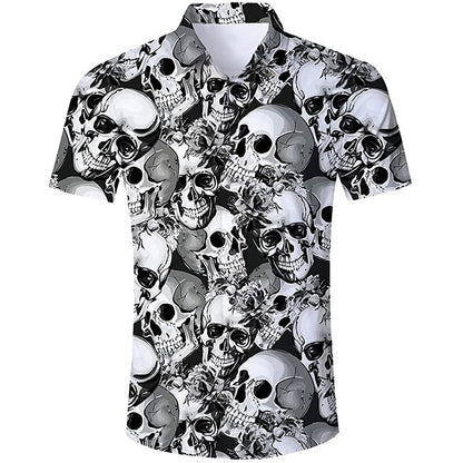 Men's Skull Punk Gothic Button Shirt
