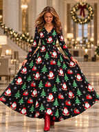Women's Vintage Ombre Christmas Party Maxi Dress