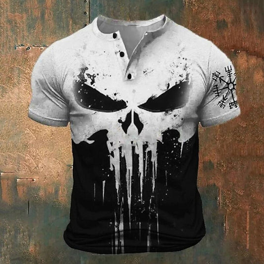 Men's Viking Skull Halloween Henley