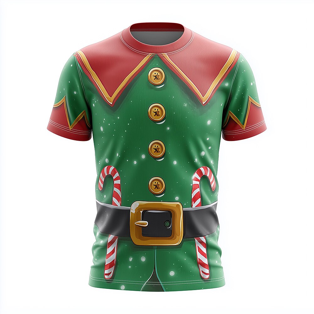 Men's Christmas Elf Candy Cane T-Shirt