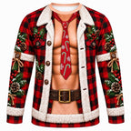 Christmas Casual Santa Graphic Crewneck Sweatshirt
