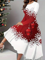 Women's Christmas Graphic Elegant Dress