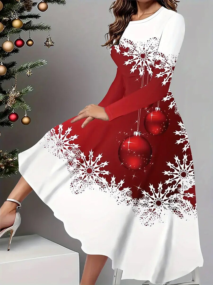 Women's Christmas Graphic Elegant Dress