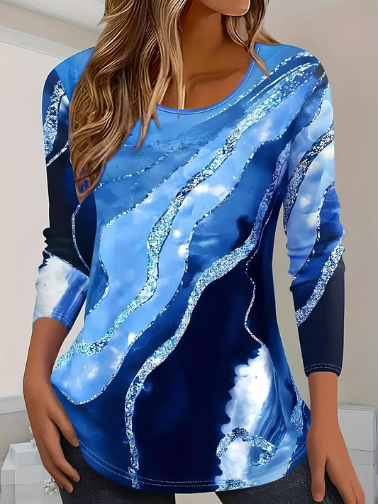 Women's Ombre Marble Art Graphic Tee
