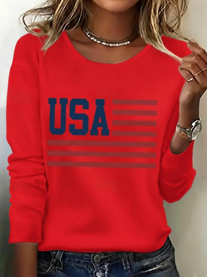 Women's Vintage Flag Long Sleeve Tee