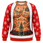 Christmas Beefcake Santa Funny Crewneck Sweatshirt