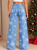 Women's Santa Tree Mid Rise Denim Jeans