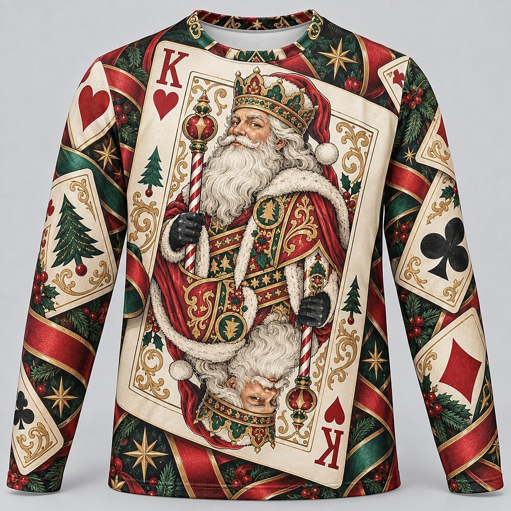 Men's Santa Claus Long Sleeve Holiday Tee
