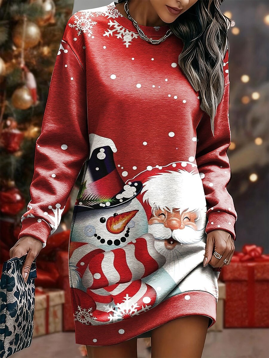 Women's Christmas Graphic Cozy Dress