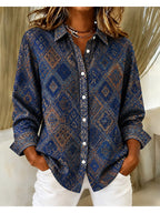 Women's Vintage Paisley Print Button Shirt