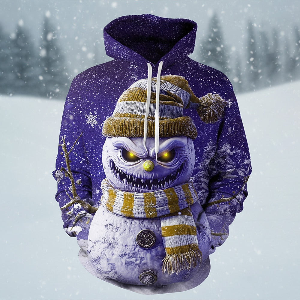 Dark Snowman Christmas Gothic Hoodie