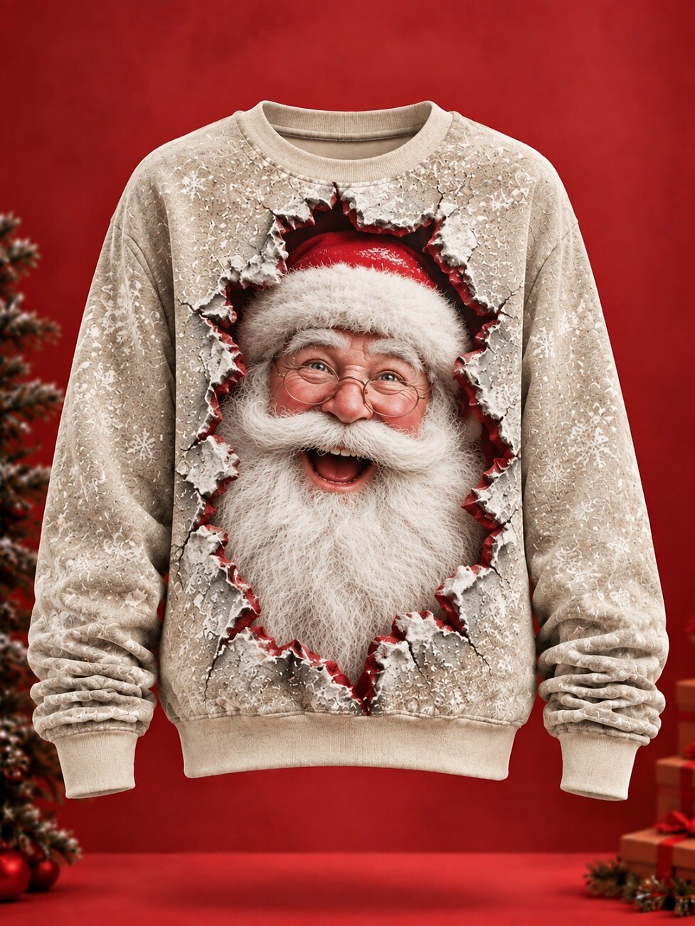 Christmas Santa Graphic Crewneck Sweatshirt