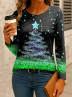 Women's Christmas Tree Snowflake Longsleeve Tee