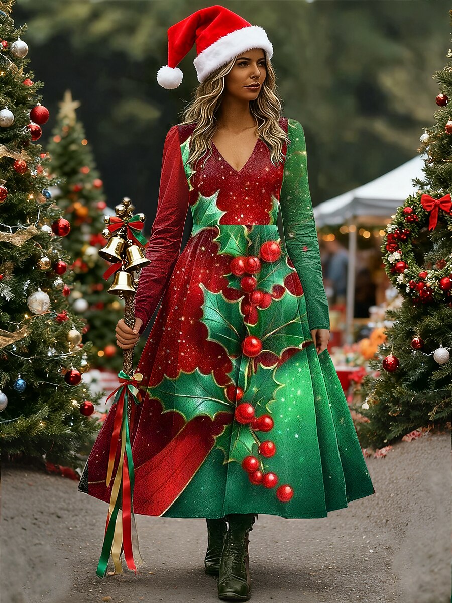 Women's Santa Graphic Graphic Dress