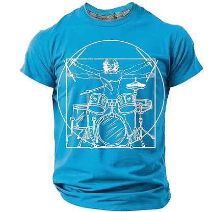 Men's Vitruvian Drummer Parody Graphic Tee