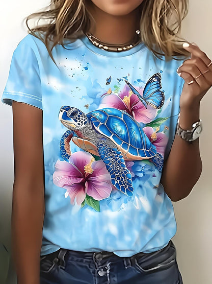Women's Elegant Rose Art Graphic Tee