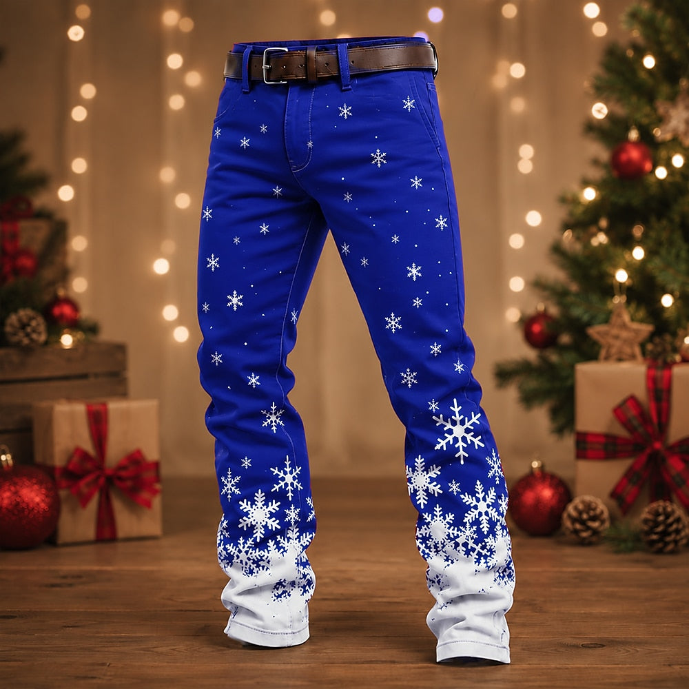 Snowflake Vintage Casual Dress Pants