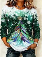 Vintage Christmas Tree Long Sleeve Shirt