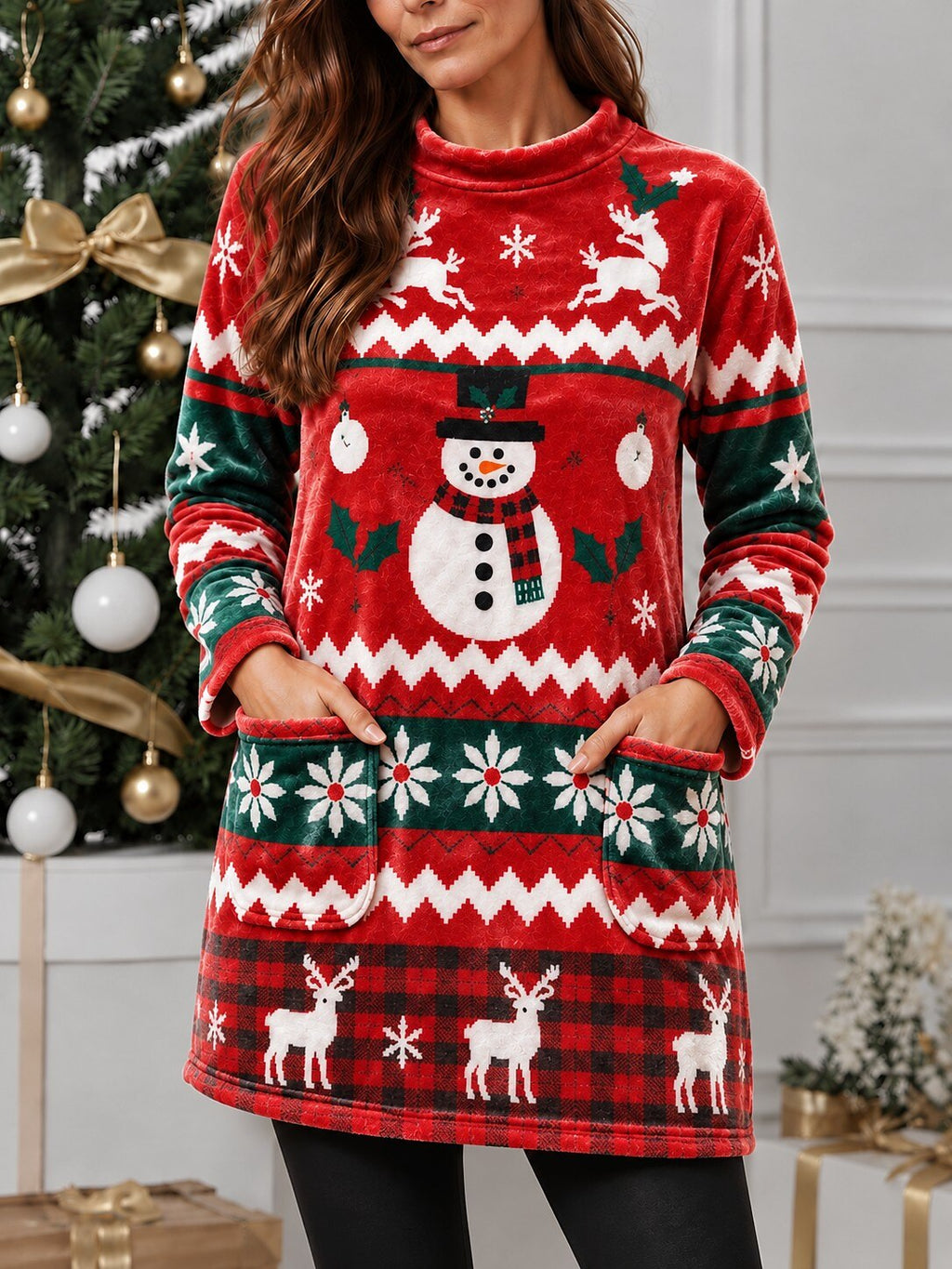 Women's Christmas Tree Snowflake Sweatshirt
