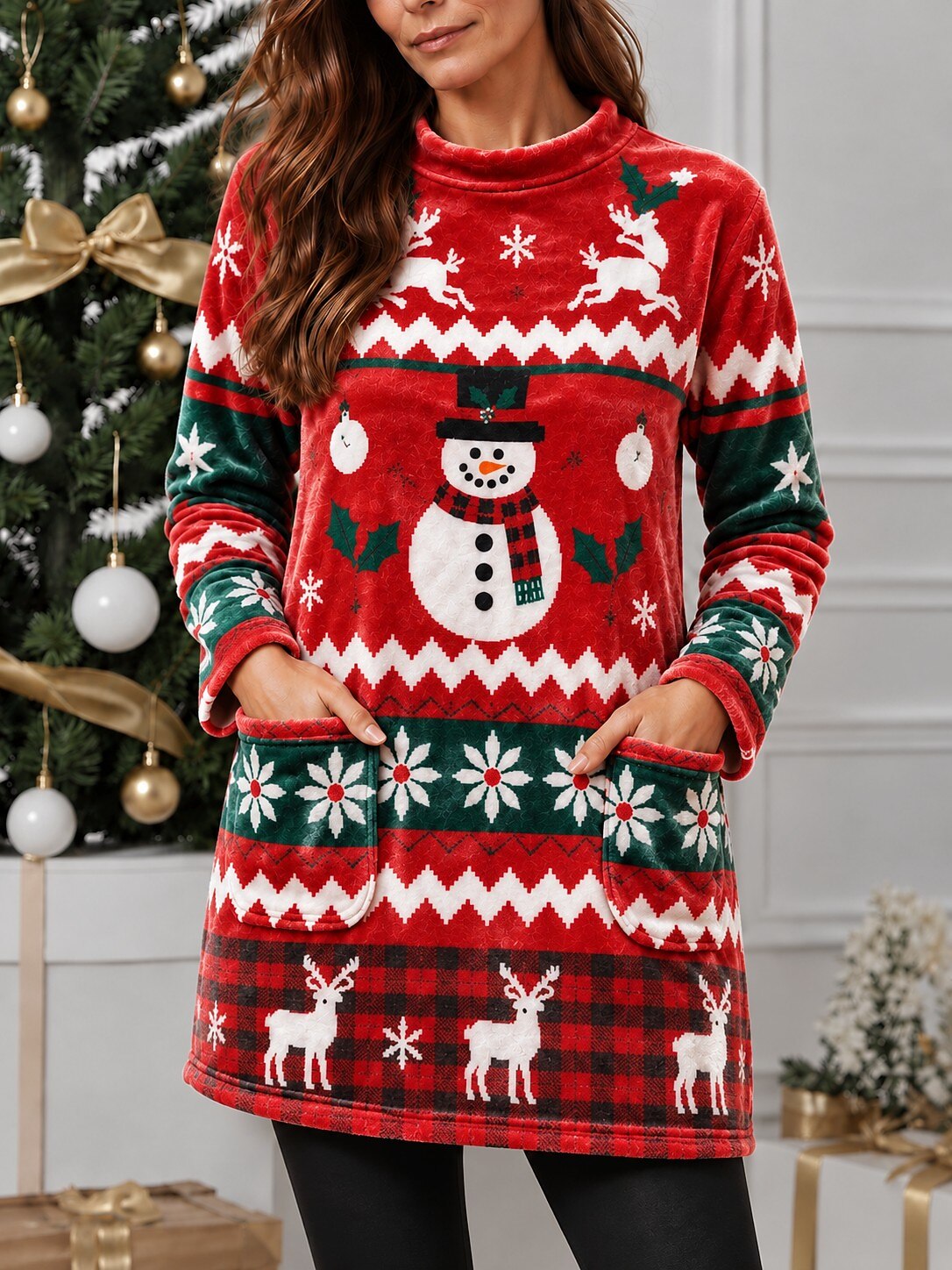 Women's Christmas Tree Snowflake Sweatshirt