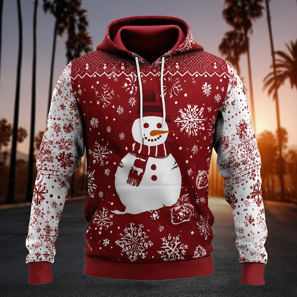 Santa Snowman Christmas Holiday Hoodie