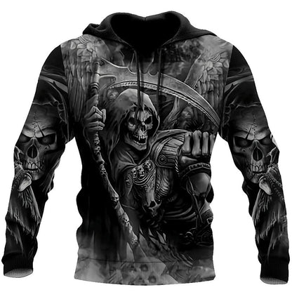 Men's Dark Grim Reaper Skull Hoodie