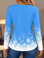 Women's Snowman V Neck Christmas Shirt