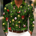 Christmas Lantern Long Sleeve Polo Shirt