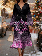 Women's Christmas Graphic Vintage Dress