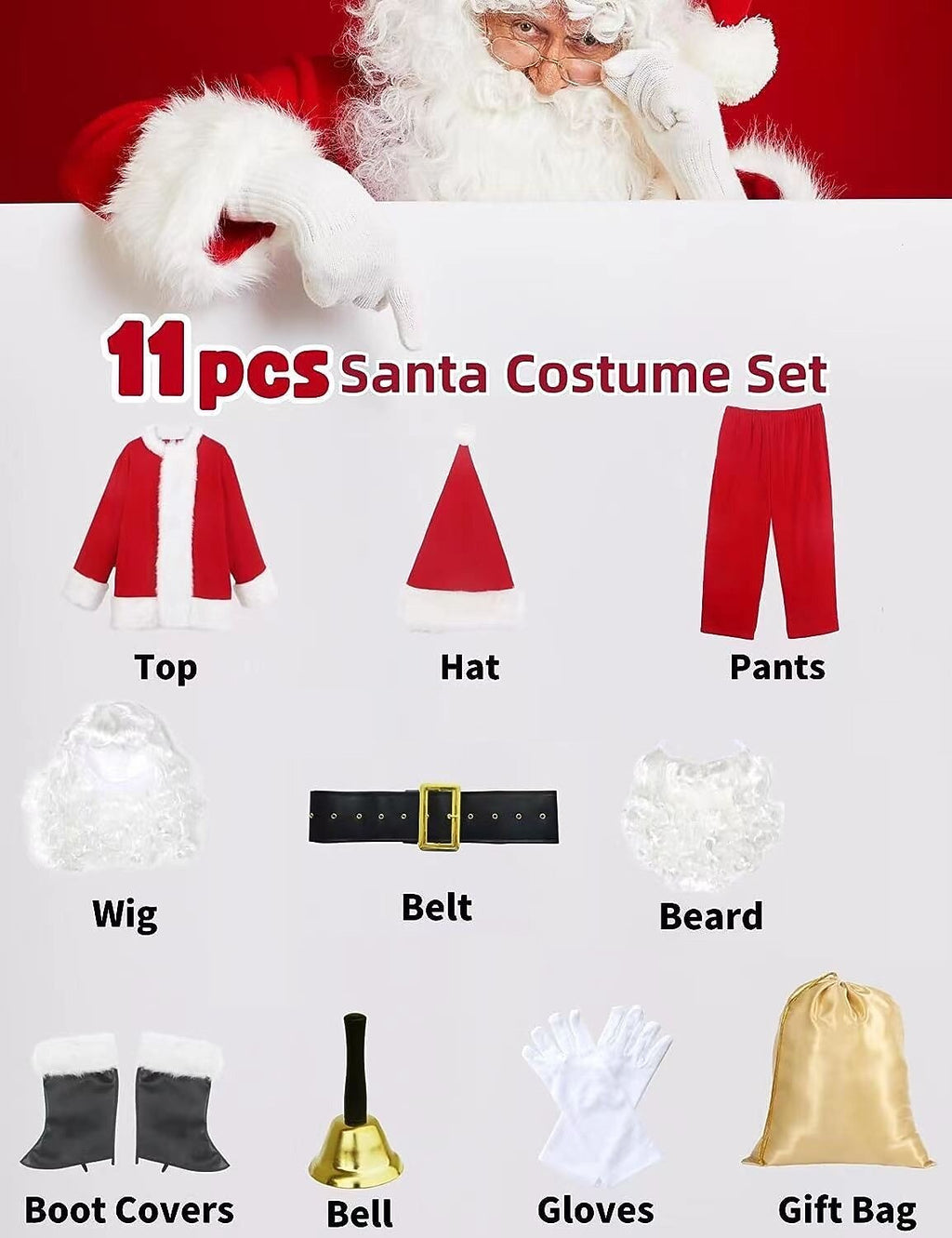 Santa Beard Hat Costume Set