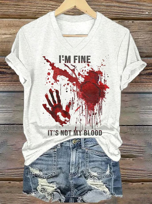 Women's Halloween Haunted Print Tee