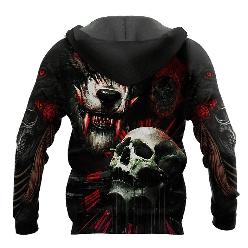 Men's Dark Grim Reaper Skull Hoodie