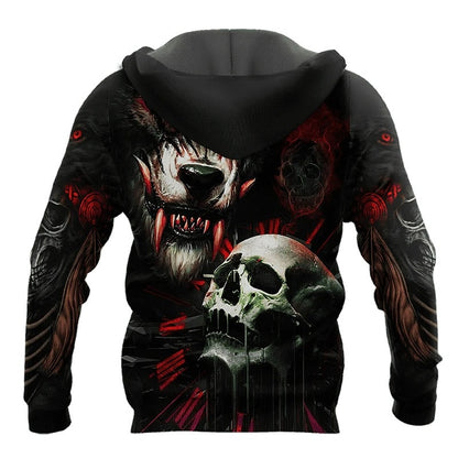 Men's Dark Grim Reaper Skull Hoodie