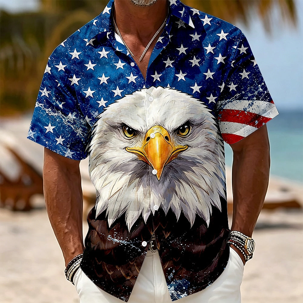 Men's American Flag Short Sleeve Shirt